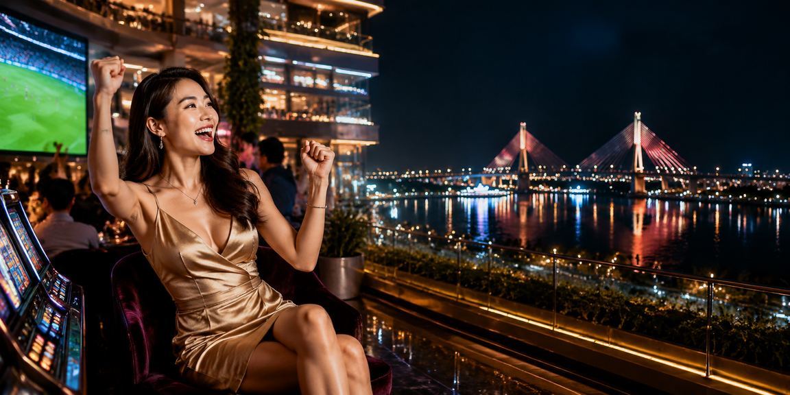 Người phụ nữ tại Cần Thơ thư giãn với điện thoại, thể hiện trải nghiệm xổ số và slot online