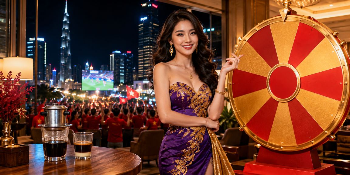 Người dùng TP Hồ Chí Minh kiểm tra tiền thưởng trực tuyến qua điện thoại bên ly cà phê